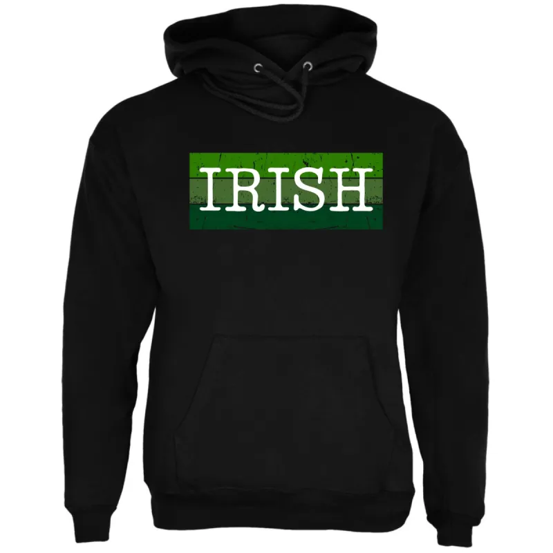 St Patricks Day Distressed Irish Typeset Mens Pullover Hoodie sold by Old Glory