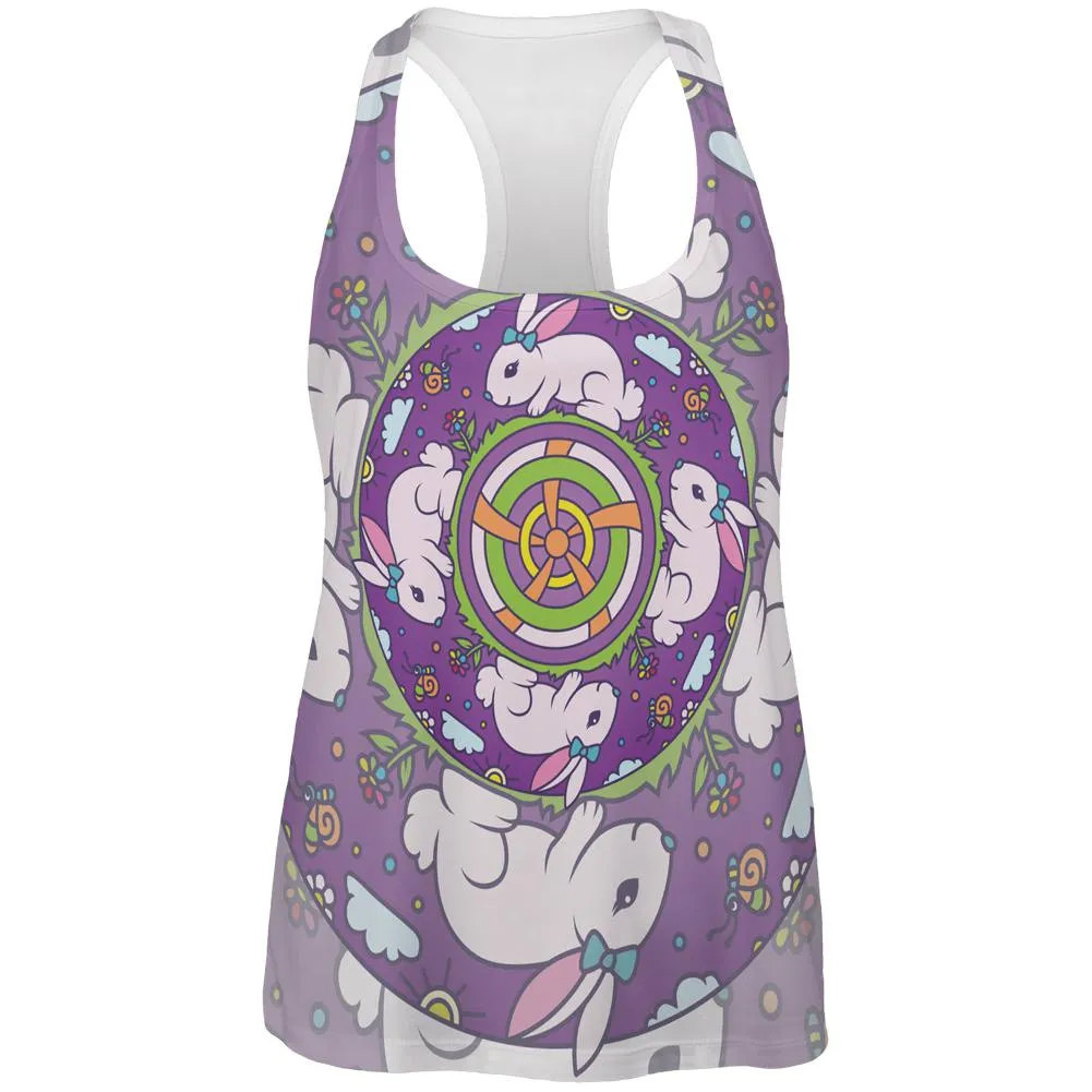 Mandala Trippy Stained Glass Easter Bunny All Over Womens Work Out Tank Top sold by Old Glory