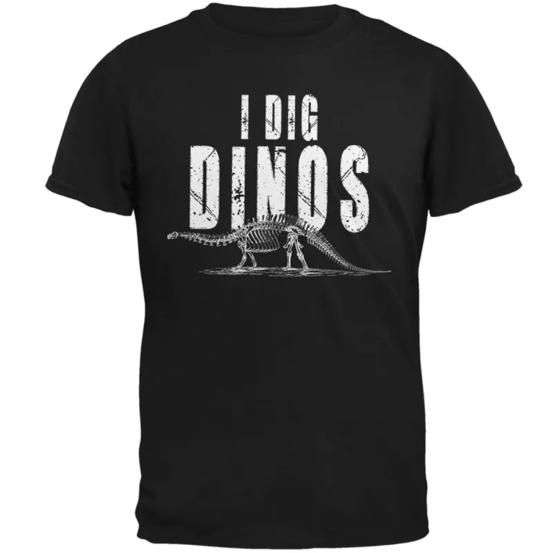 Paleontologist I Dig Dinos Dinosaur Fossil Bones Brontosaurus Mens Soft T Shirt sold by Old Glory