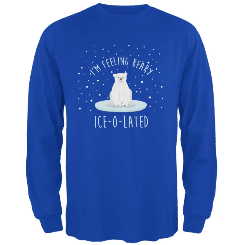 Winter Feeling Very Iceolated Isolated Polar Bear Pun Mens Long Sleeve T Shirt sold by Old Glory