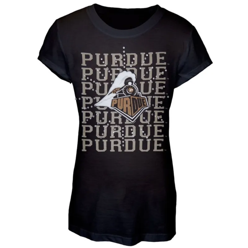 Purdue Boilermakers - Rhinestone Ray Logo Girls Juvy T-Shirt sold by Old Glory