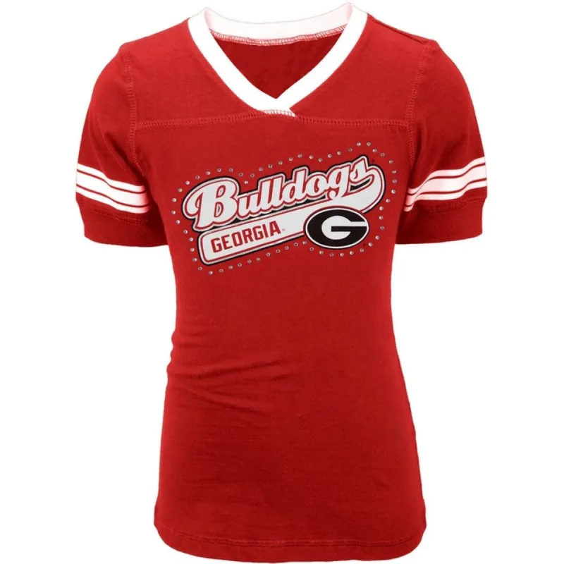 Georgia Bulldogs - Rhinestone Swoop Logo Game Day Girls Youth T-Shirt sold by Old Glory