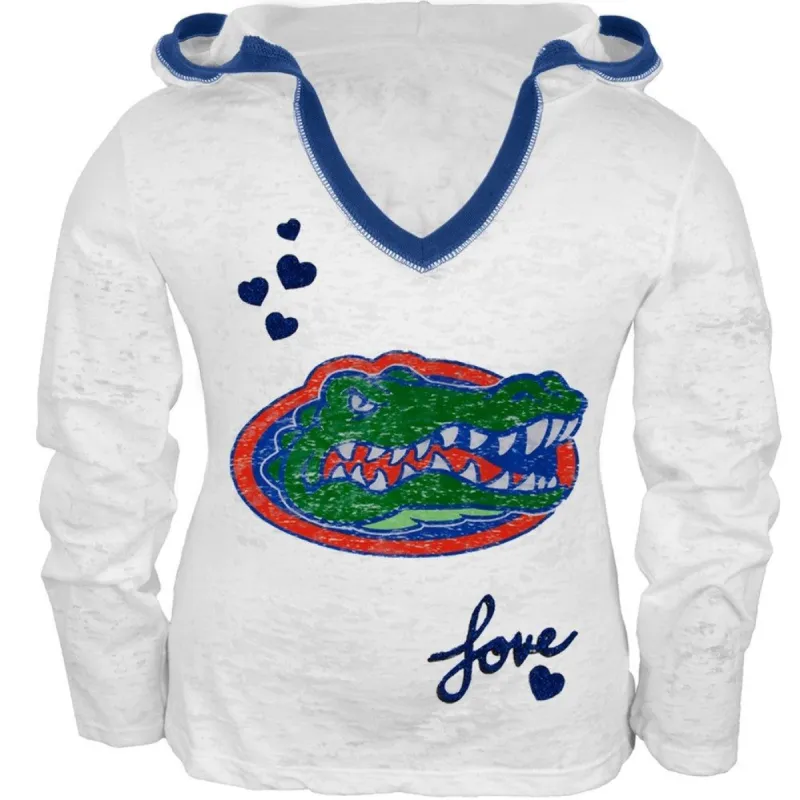 Florida Gators - Girls Juvy Burnout Hooded Long Sleeve T-Shirt sold by Old Glory