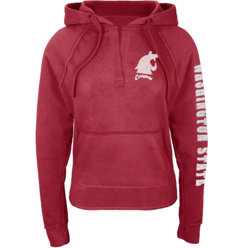 Washington State Cougars - Glitter Team Juniors V-Neck Juniors Hoodie sold by Old Glory