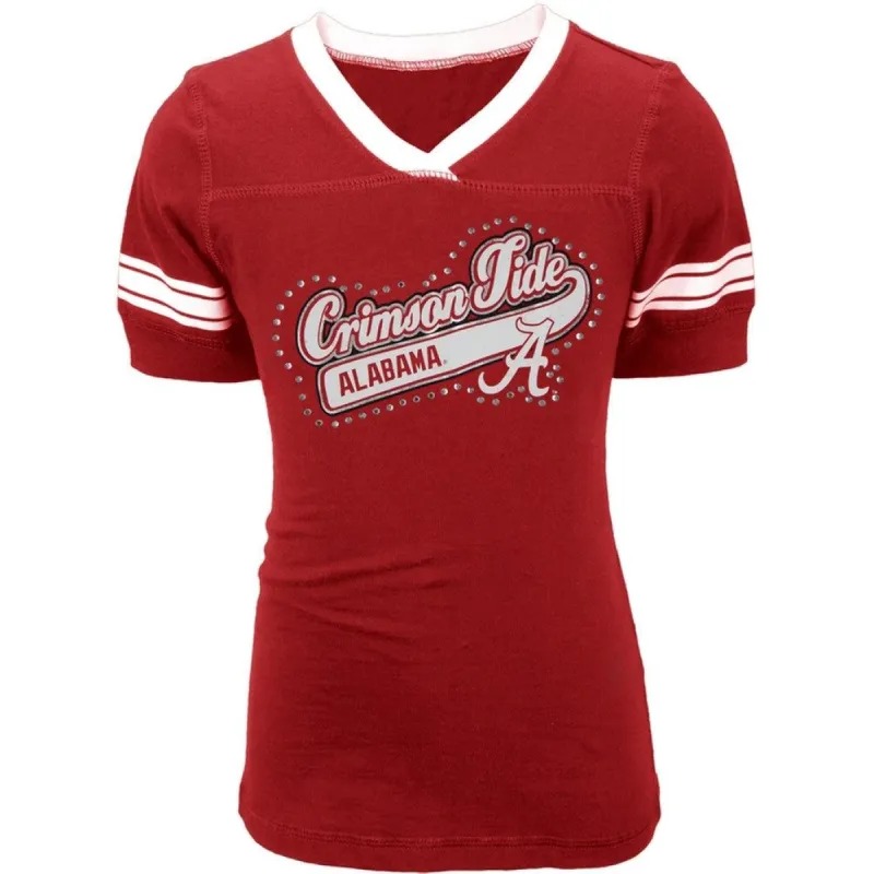 Alabama Crimson Tide - Rhinestone Swoop Logo Girls Juvy T-Shirt sold by Old Glory