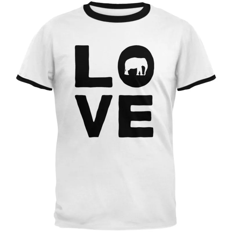 Elephant Love Mens Ringer T Shirt sold by Old Glory