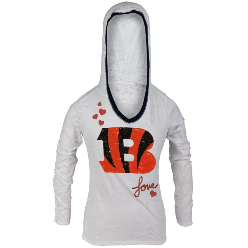 Cincinnati Bengals - Girls Youth Burnout Hooded Long Sleeve T-Shirt sold by Old Glory