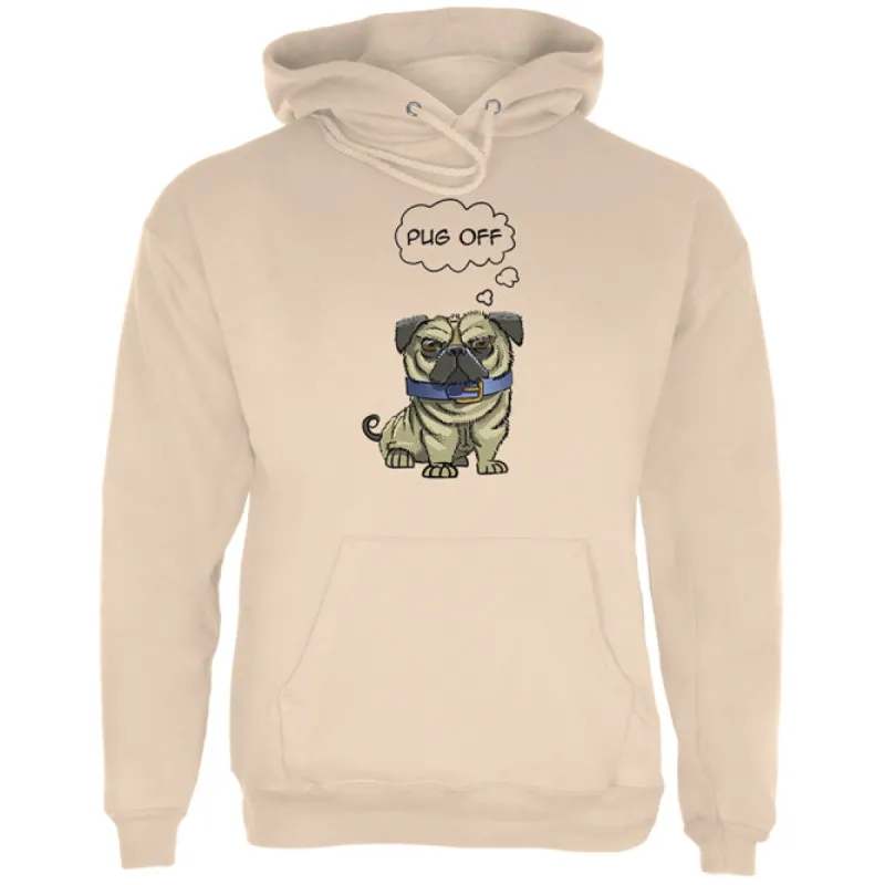 Pug Off Funny Mens Hoodie sold by Old Glory