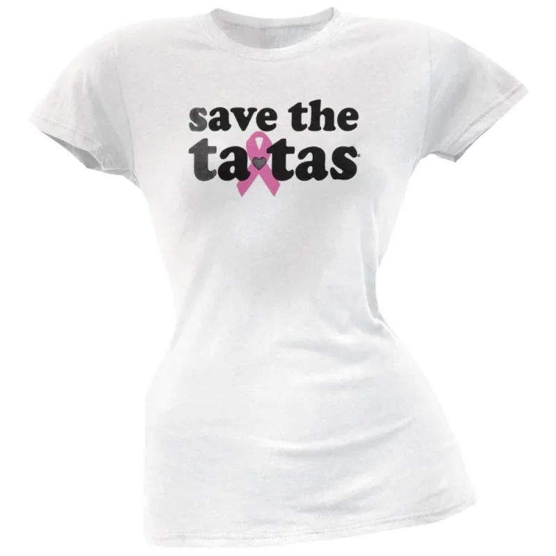 Breast Cancer Awareness - Save the Ta-Tas Logo Juniors T-Shirt sold by Old Glory
