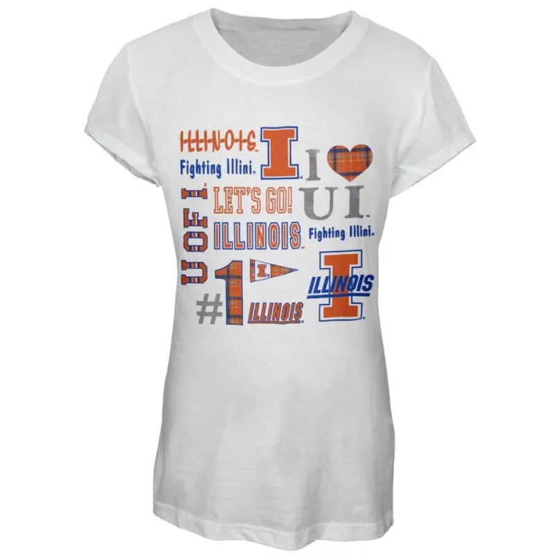 Illinois Fighting Illini - Foil Logo Cheer Girls Youth T-Shirt sold by Old Glory