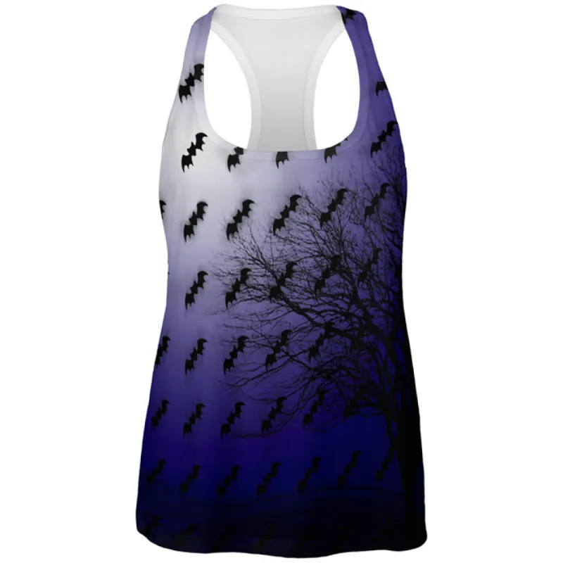 Halloween Bats in the Full Moon Light All Over Womens Work Out Tank Top sold by Old Glory