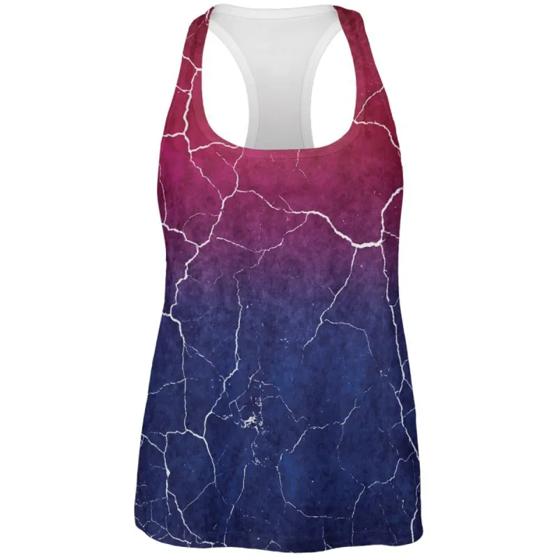 Distressed Bi-Sexual Gradient Flag All Over Womens Work Out Tank Top sold by Old Glory