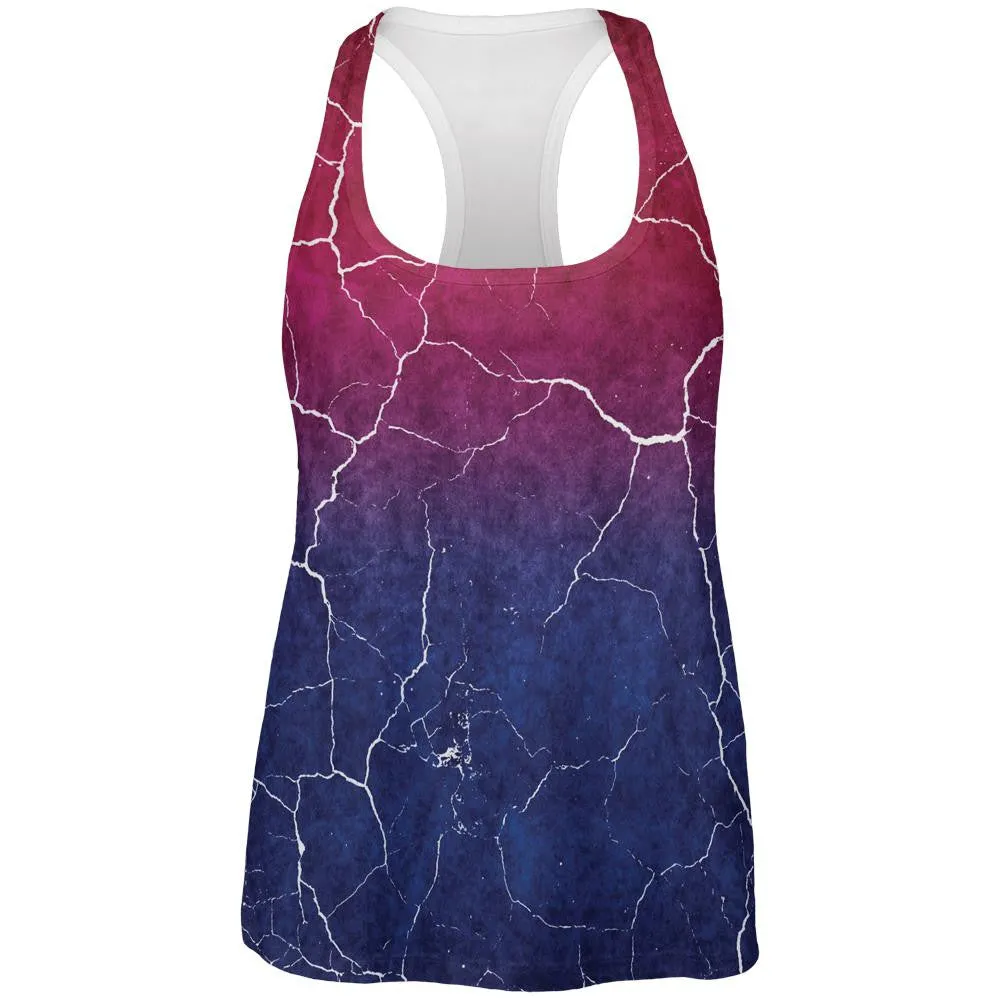 Distressed Bi-Sexual Gradient Flag All Over Womens Work Out Tank Top sold by Old Glory