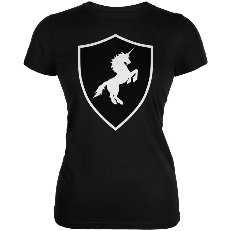 Halloween Knight Shield Costume Unicorn Juniors Soft T Shirt sold by Old Glory