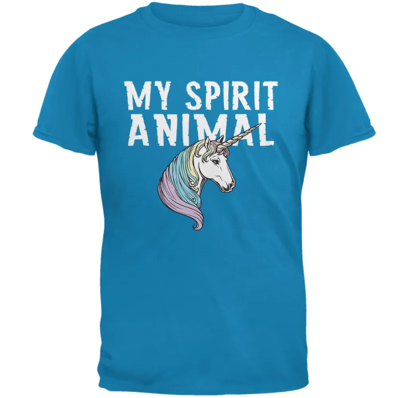 My Spirit Animal Unicorn Sapphire Blue Adult T-Shirt sold by Old Glory