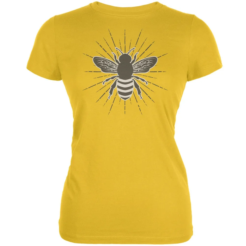 Bumble Bee Rays Bright Yellow Juniors Soft T-Shirt sold by Old Glory