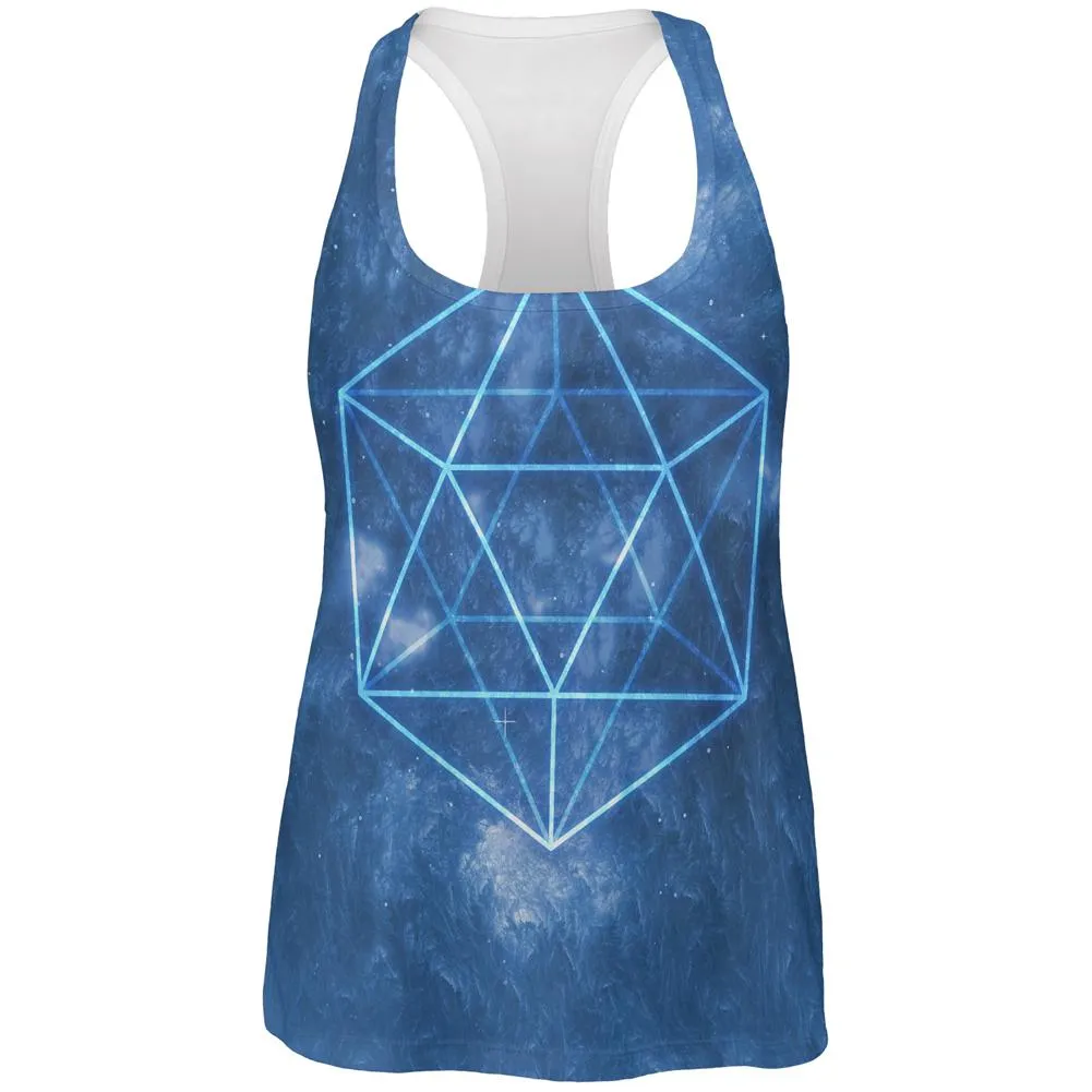Sacred Geometry Icosahedron Crystal Wind All Over Womens Work Out Tank Top sold by Old Glory