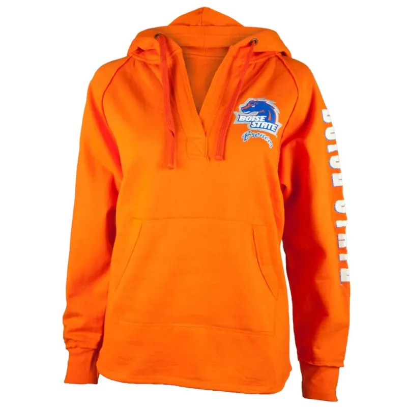 Boise State Broncos - Glitter Team Orange V-Neck Juniors Pullover Hoodie sold by Old Glory