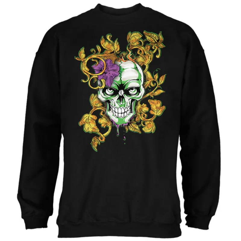 Mardi Gras Voodoo Zombie Skull Mens Sweatshirt sold by Old Glory