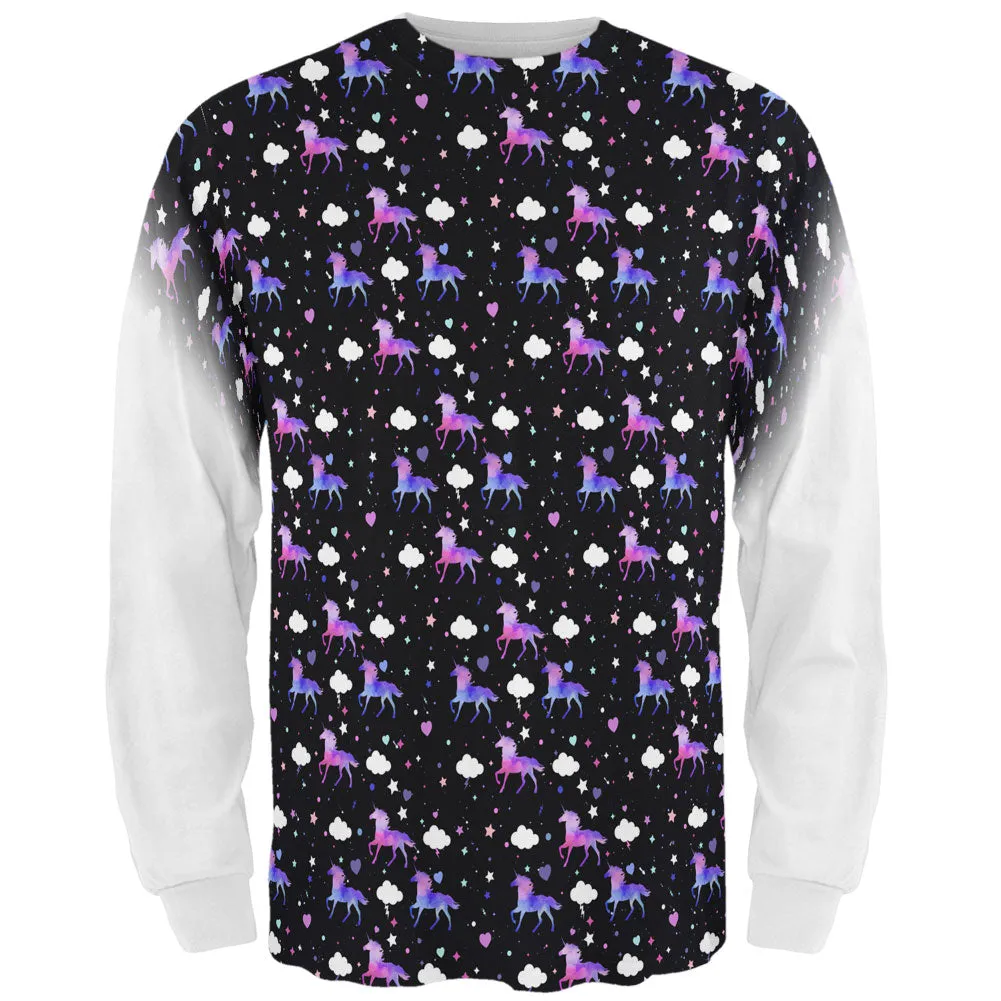 Old Glory Galaxy Unicorn Pattern All Over Mens Long Sleeve T Shirt sold by Old Glory