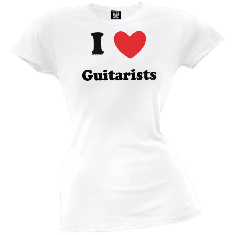 I Heart Guitarists Juniors T-Shirt sold by Old Glory