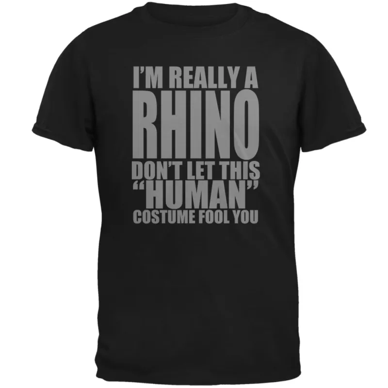 Halloween Human Rhino Costume Mens T Shirt sold by Old Glory
