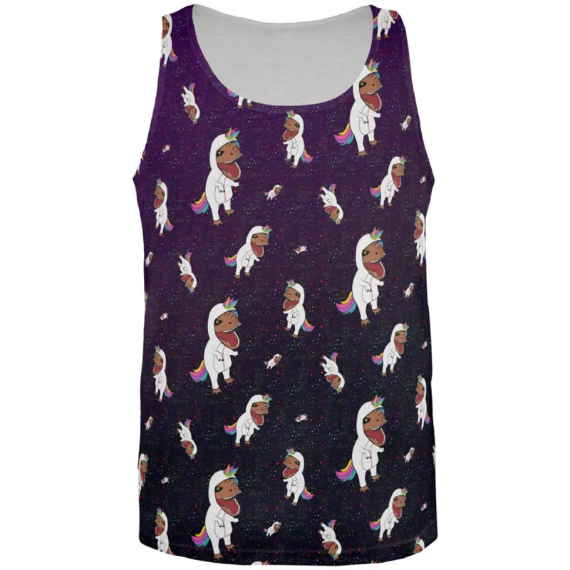 T-Rex Wearing Unicorn Costume Rexicorn Pattern All Over Mens Tank Top sold by Old Glory