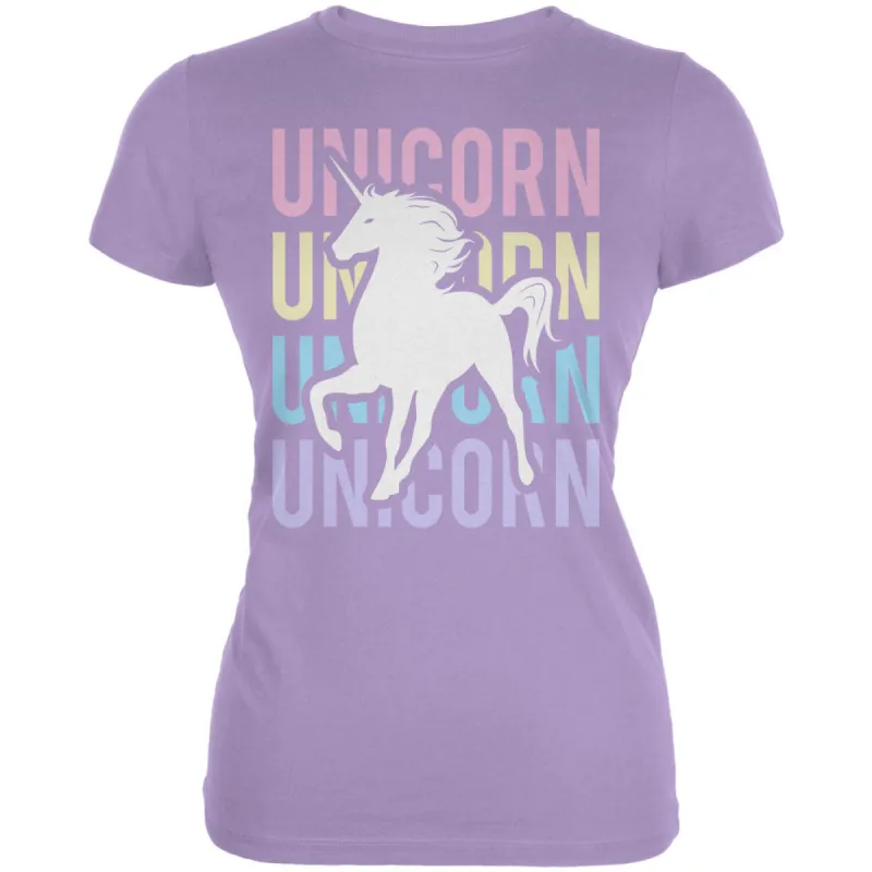 Unicorn Stacked Repeat Juniors Soft T Shirt sold by Old Glory