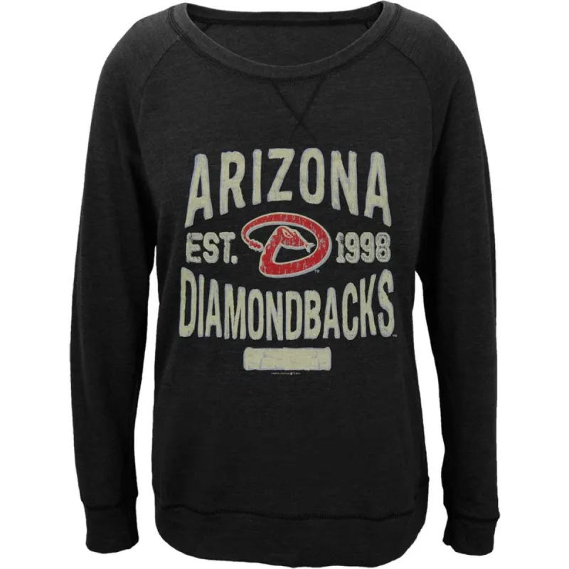 Arizona Diamondbacks - Distressed Logo Juniors Wide-Neck Long Sleeve T-Shirt sold by Old Glory