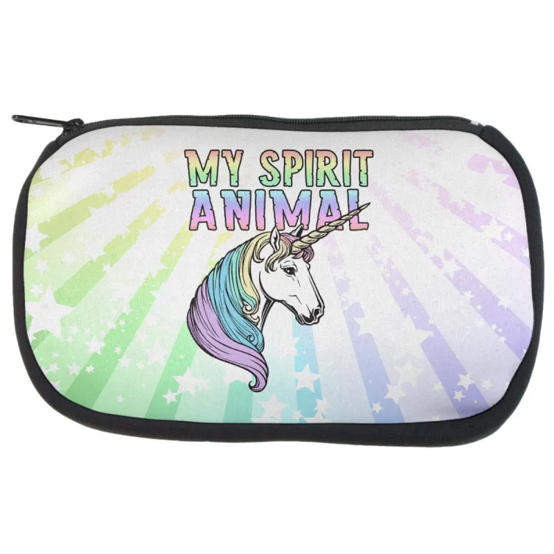 My Spirit Animal Unicorn Pastel Rainbow Makeup Bag sold by Old Glory