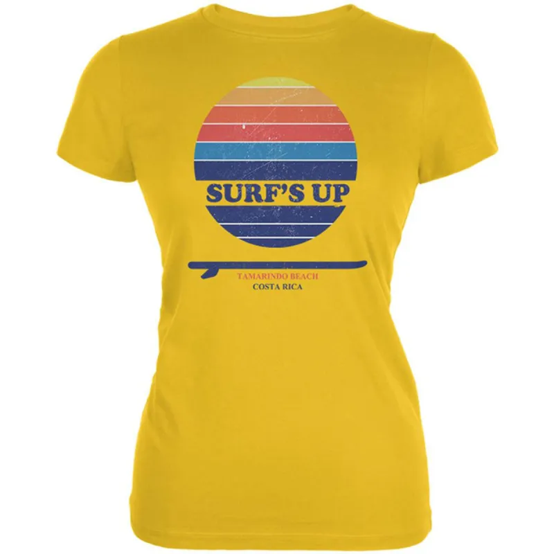 Surf's Up Tamarino Beach Costa Rica Juniors Soft T Shirt sold by Old Glory