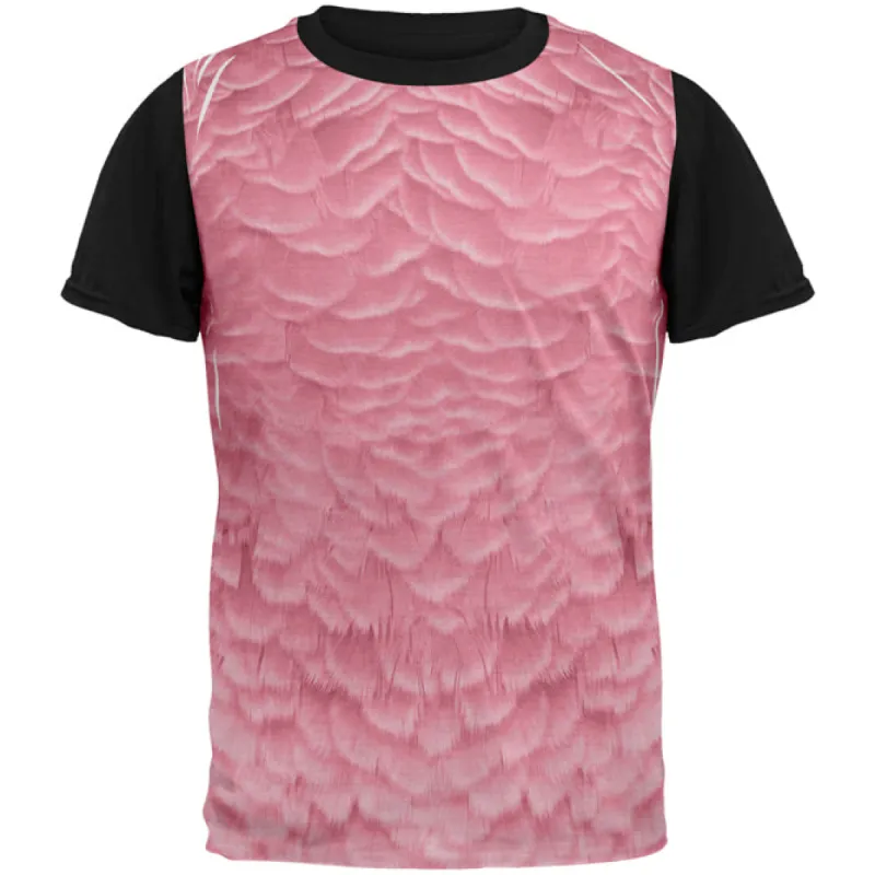 Halloween Pink Flamingo Costume All Over Mens Black Back T Shirt sold by Old Glory