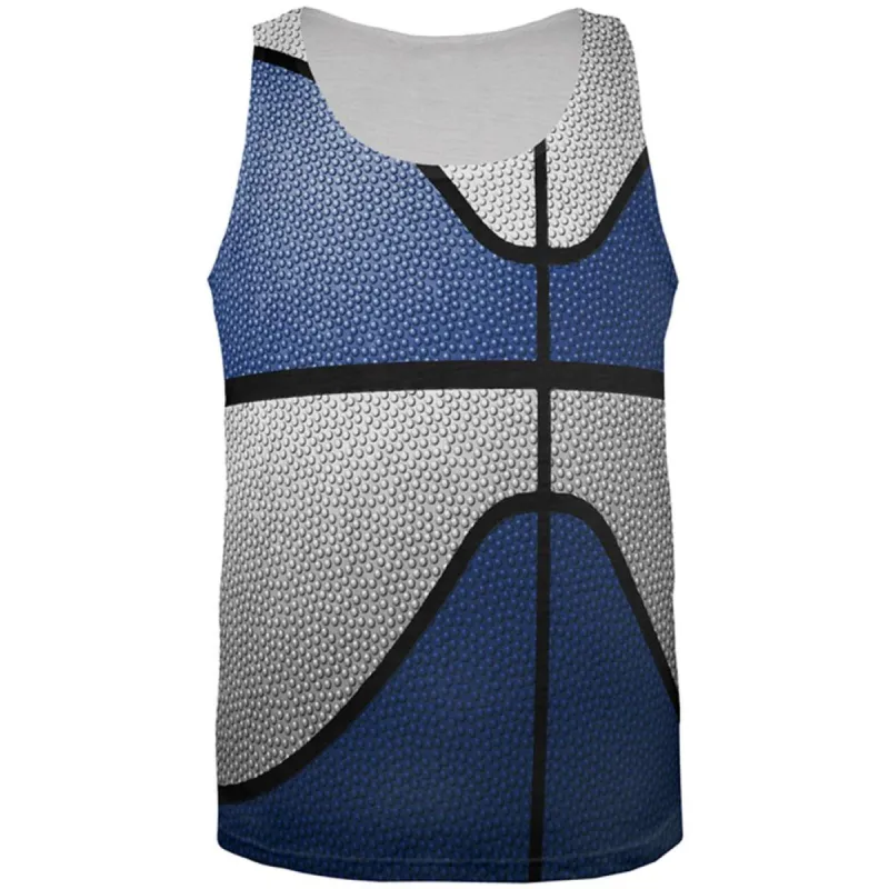 Championship Basketball Navy Blue & White All Over Mens Tank Top sold by Old Glory