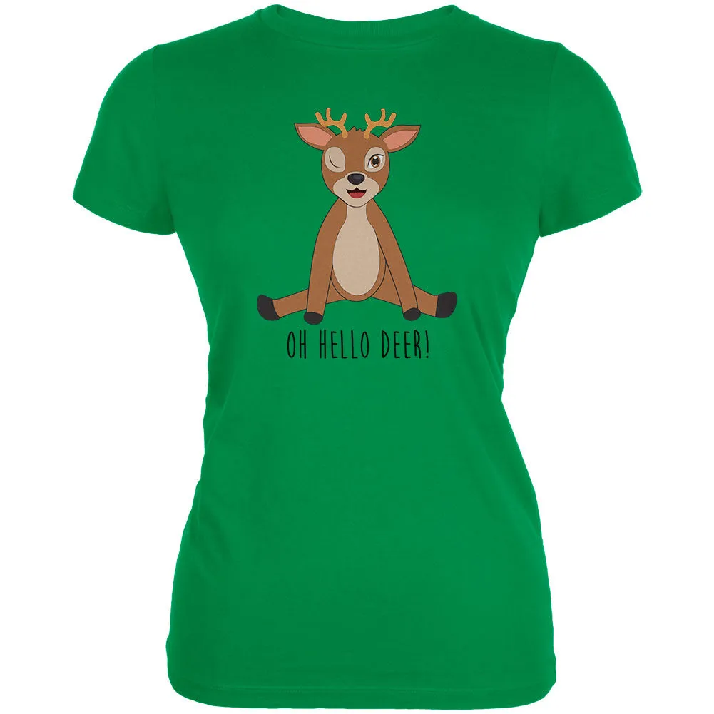 Oh Hello Deer Funny Pun Juniors Soft T Shirt sold by Old Glory