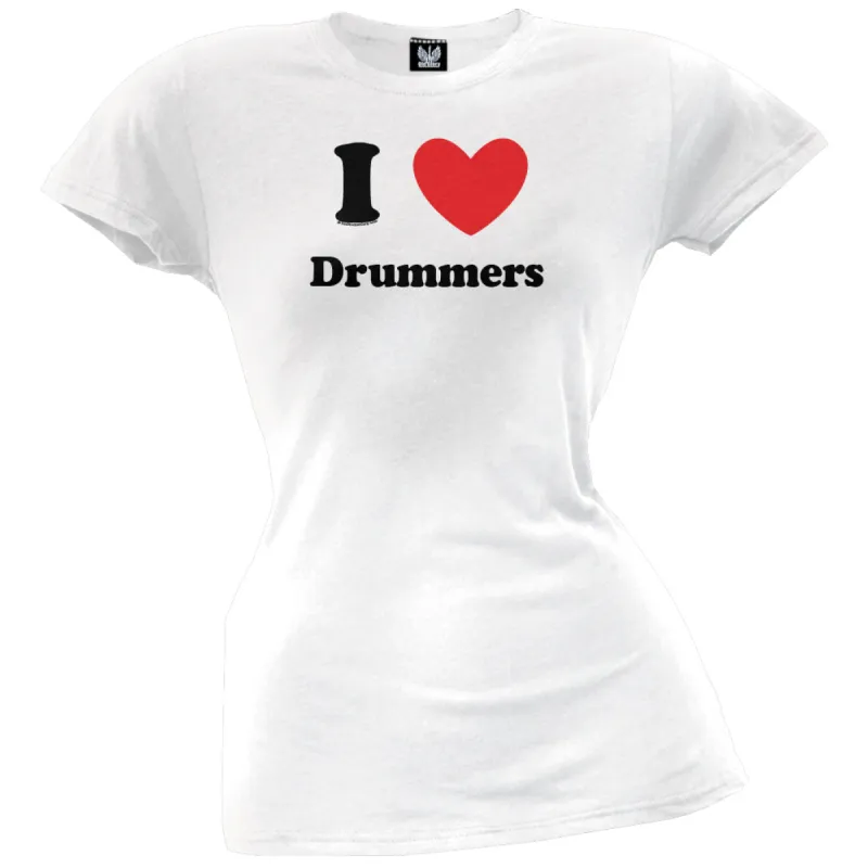 I Heart Drummers Juniors T-Shirt sold by Old Glory