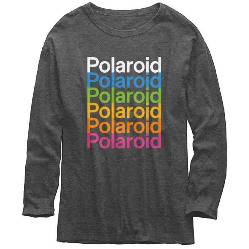 Polaroid - Repeat Logo Juniors Long Sleeve T Shirt sold by Old Glory