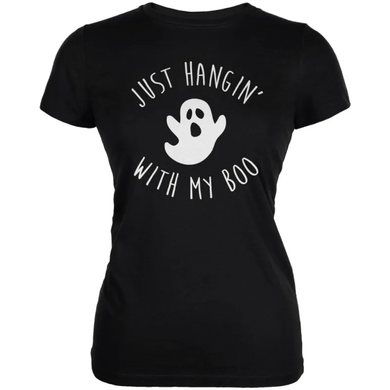 Halloween Just Hangin With My Boo Ghost Juniors Soft T Shirt sold by Old Glory