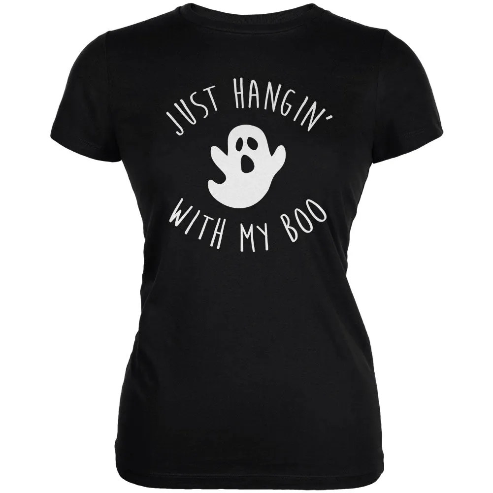 Halloween Just Hangin With My Boo Ghost Juniors Soft T Shirt sold by Old Glory