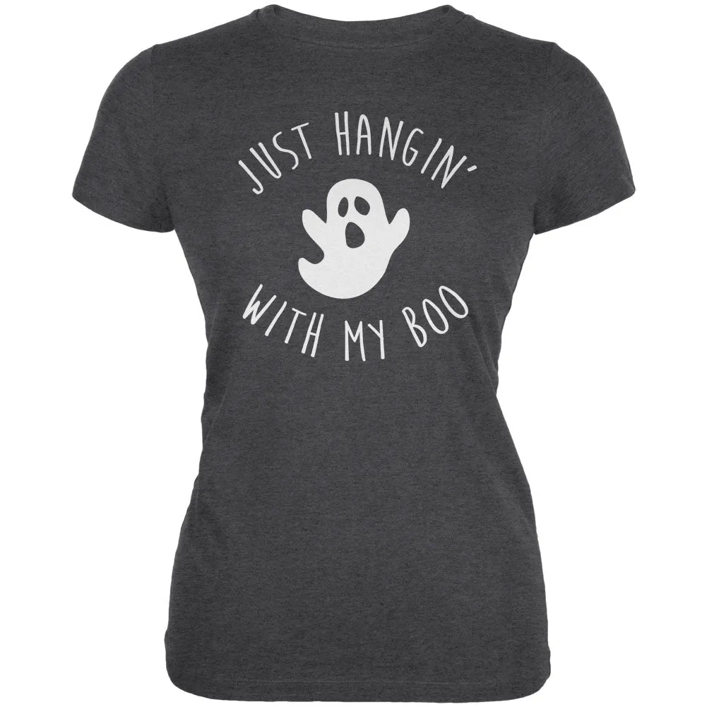 Halloween Just Hangin With My Boo Ghost Juniors Soft T Shirt sold by Old Glory product image thumbnail 2