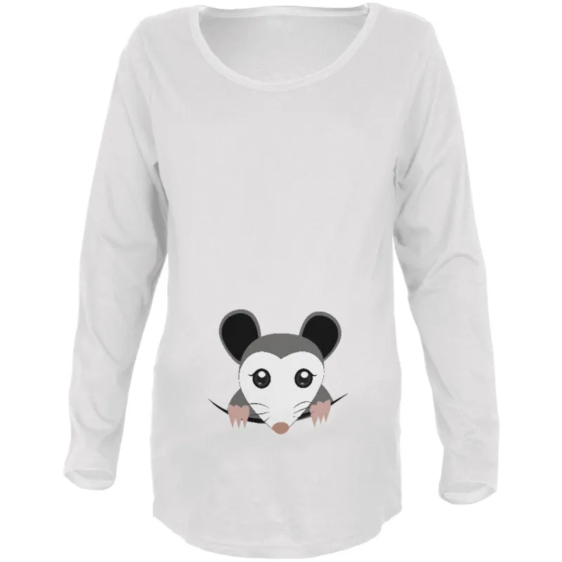 Halloween Peeking Possum Maternity Soft Long Sleeve T Shirt sold by Old Glory