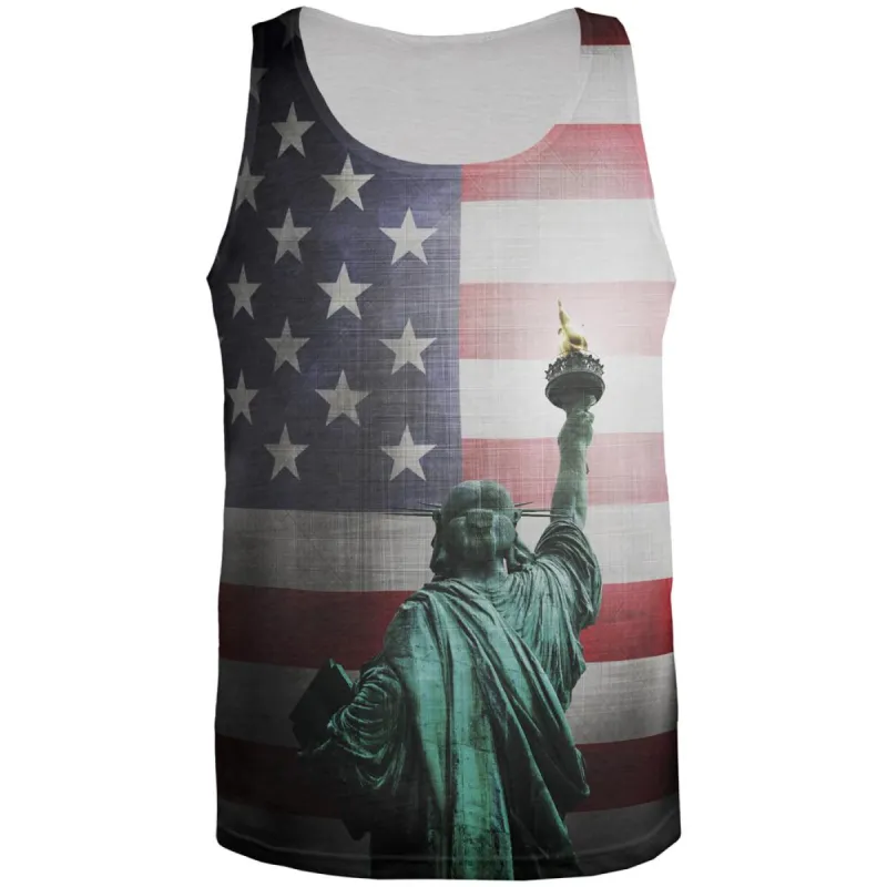4th of July Let Lady Liberty Light the Way All Over Mens Tank Top sold by Old Glory