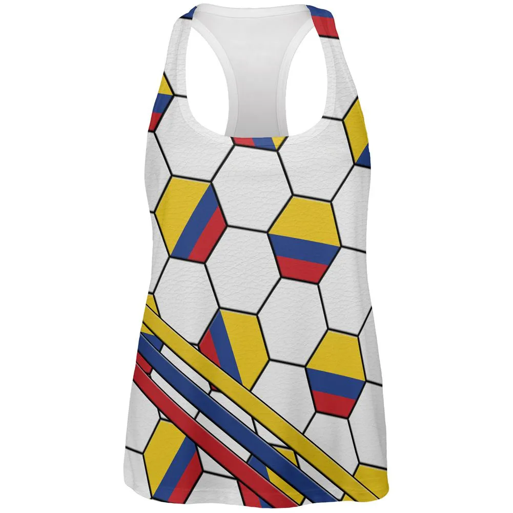World Cup Colombia Soccer Ball All Over Womens Work Out Tank Top sold by Old Glory