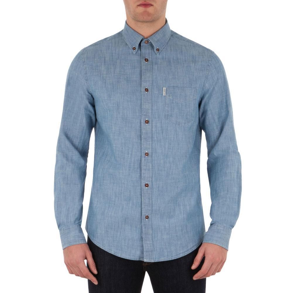 Ben Sherman - New Chambray Mens Button-Up Long Sleeve Shirt sold by Old Glory