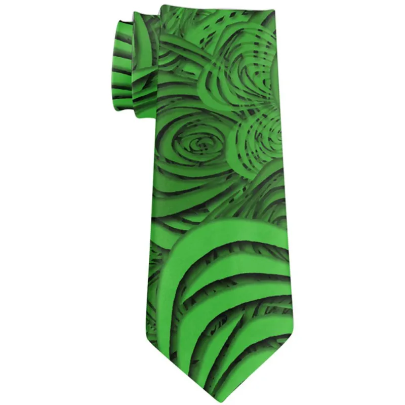 St Patricks Day Trippy Irish Clover Field All Over Neck Tie sold by Old Glory