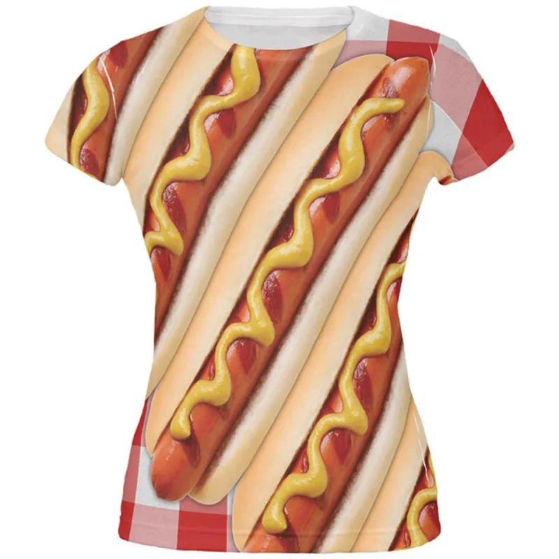 Hot Dog Picnic All Over Juniors T Shirt sold by Old Glory