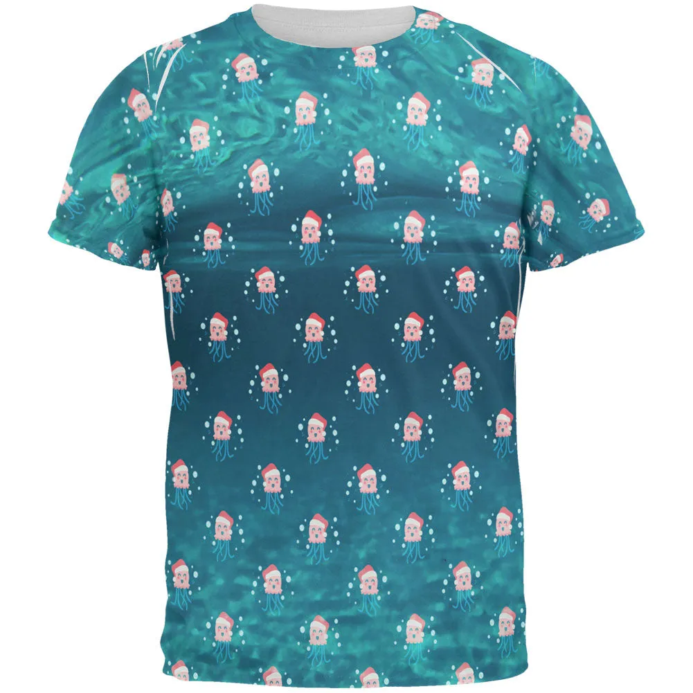 Christmas Caroling Jellyfish Pattern All Over Mens T Shirt sold by Old Glory