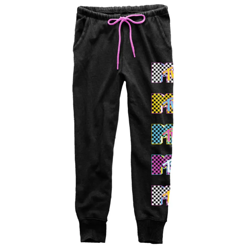 MTV - Repeat Checkerboard Logo Juniors Joggers sold by Old Glory