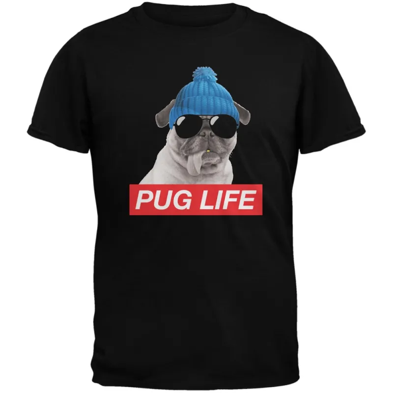 Pug Life Adult Black T-Shirt sold by Old Glory