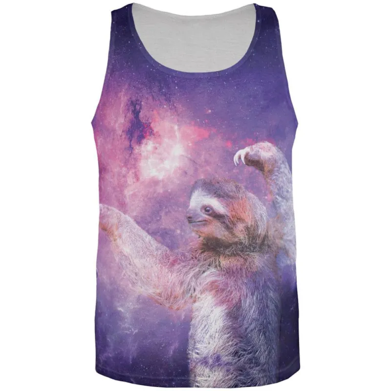 Galaxy Sloth All Over Adult Tank Top sold by Old Glory