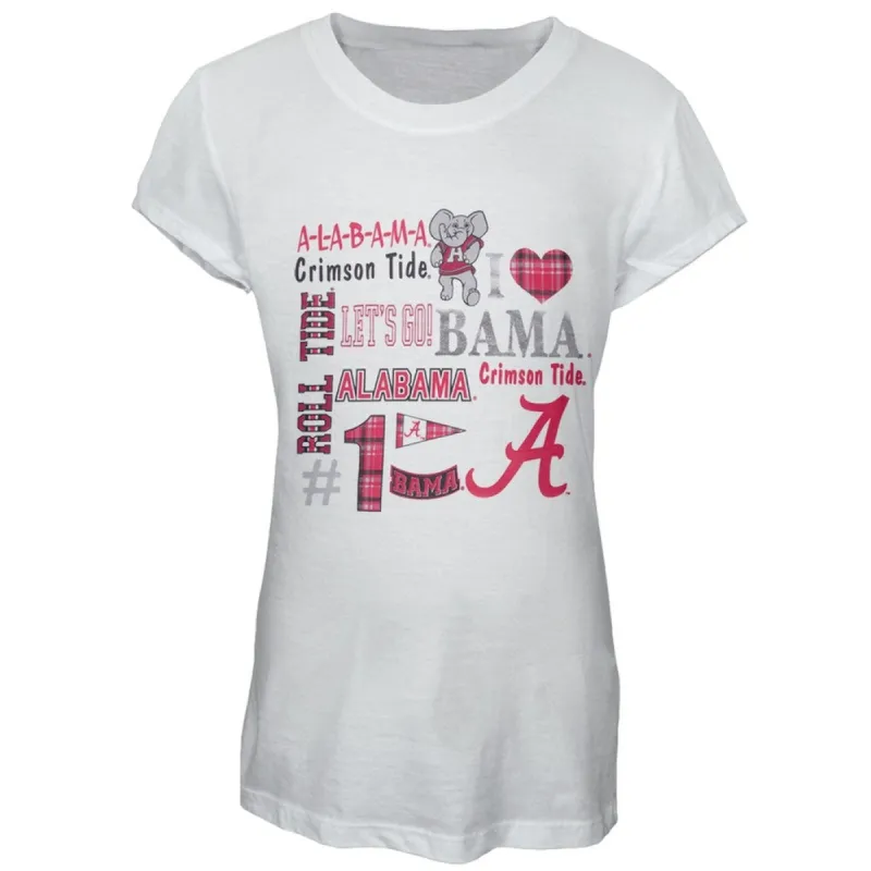 Alabama Crimson Tide - Foil Logo Cheer Girls Juvy T-Shirt sold by Old Glory